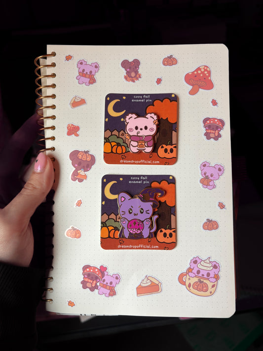 Cozy Fall 2 Pin + Sticker sheet Bundle